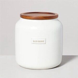 80oz Dry Goods Stoneware Canister with Wood Lid - Hearth & Hand™ with Magnolia